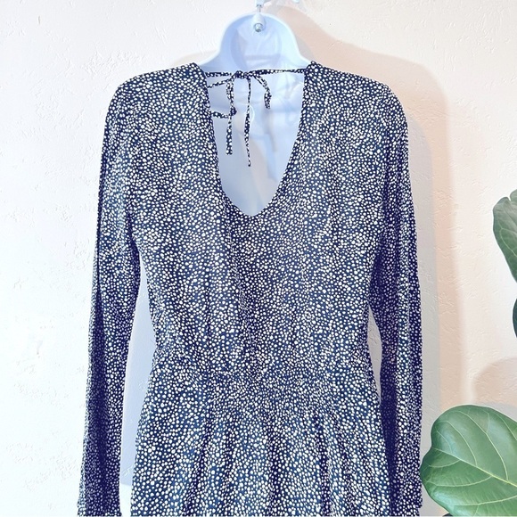 ROXY Blind Dreams Deep Vneck Faux Wrap In Mood Indigo Chaos Size Medium - Picture 9 of 15